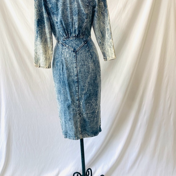 TIMELY TRENDS Vintage Sexy Acid Wash 80s Denim Dress - Picture 7 of 12